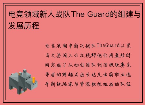 电竞领域新人战队The Guard的组建与发展历程